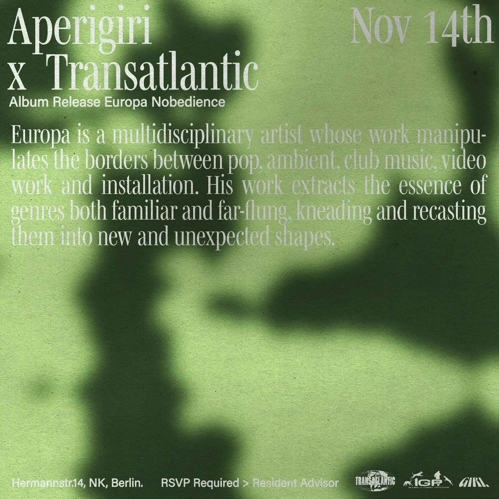 AperiGiri - E u r o p a N o b e d i e n c e (A l b u m R e l e a s e), 14.12.2024.