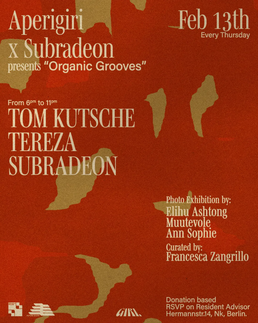 AperiGiri X Subradeon pres. 'Organic Grooves', 13.2.2024.